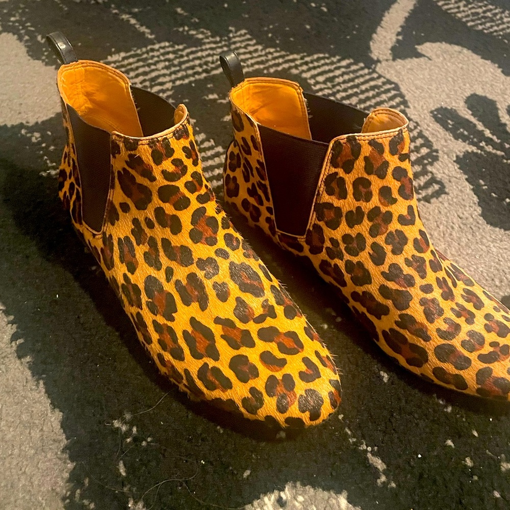 Jcrew cheetah booties size 7.5